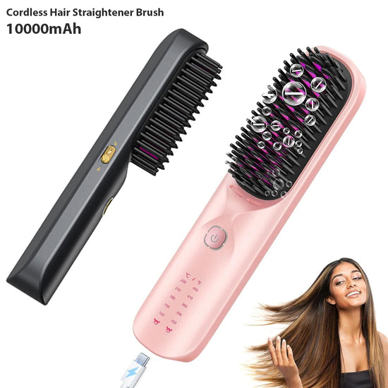 Cordless Hair Straightener Brush 450°F